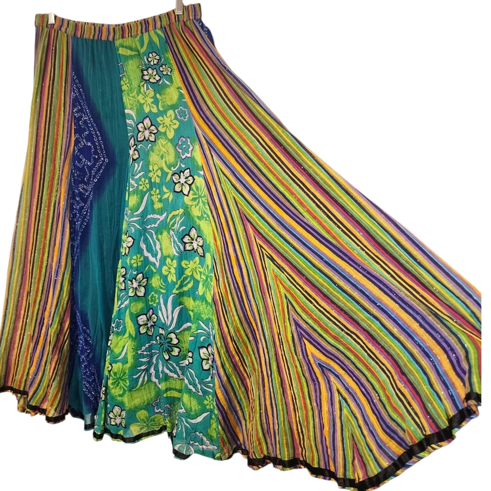 Soft Surroundings Multi-Print Color Fully Lined Maxi Skirt | Size Medium - Picture 4 of 12